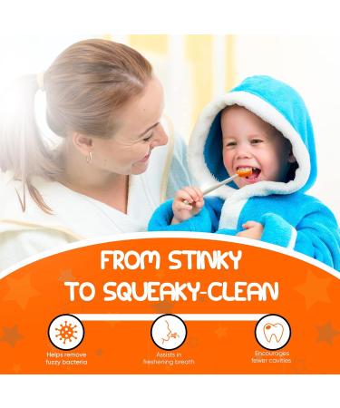 Kids Tongue Scraper Set - BPA-Free Dental Cleaners for Fresh Breath | 55Dental - Multicolored & Easy-Grasp Handles Ages 2 - Buy Online on GoSupps.com