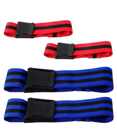 4 Pieces Blood Flow Restriction Bands Elastic Occlusion Bands Adjustable Building Hip Glute Bands Fabric Resistance Bands Loop Exercise Bands for Exercising Butt Squat Thigh Fitness