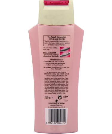 Buy Schwarzkopf Gliss Hair Repair Liquid Keratin Shampoo 250ml - Nourish Brittle & Dull Hair - International Shipping Available - Buy Online on GoSupps.com