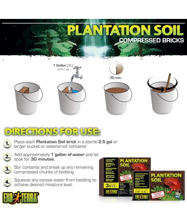 Exo Terra Plantation Soil - Tropical Terrarium Substrate (3 x 8.8L) | Coconut Fiber 70g (2 Pack) - International Shipping Available - Buy Online on GoSupps.com