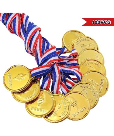 Pllieay 100 Pieces Gold Medals for Kids - Plastic Winner Soccer Football Medals for Awards & Sports Party Game Prizes - Buy Online on GoSupps.com