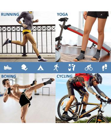 Compression Stockings for Men & Women - 2 Pairs Ankle Bandage & Plantar Fasciitis Socks - L-XL Black for Sports & Fitness - Buy Online on GoSupps.com