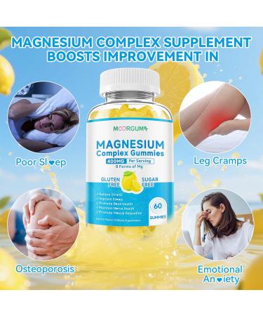 Magnesium Complex 8-in-1 Gummies for Adults & Kids with Ashwagandha Vitamin D3 B12 Magnesio Complex Supplements for Women Men Vegan Magnesium Glycinate for Relax Zzz Bone Health 60 Count 60 Count (Pack of 1) - Buy Online on GoSupps.com