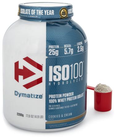Dymatize ISO 100 Cookies&Cream 2.2 kg - Whey Protein Hydrolysate + Isolate Powder
