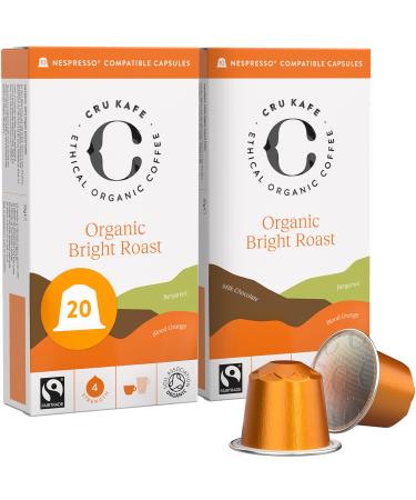 CRU Kafe Bright Roast Nespresso Original Compatible Coffee Pod Capsules 20 Pods Bright & Balanced Coffee 10 count (Pack of 2)