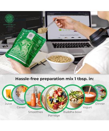 Ancestral Superfoods Oracle Vegan Whole Foods Powder for Mental Clarity and Energy Boost Sprouted Fermented Gluten Free Superfood Alkaline Probiotic - 20 portions - Buy Online on GoSupps.com