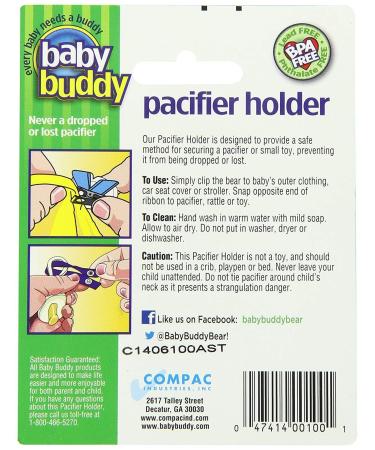 Baby Buddy Bear Pacifier Holder Clip - 2 Pack Sage | Must-Have Baby Accessory - Clips to Pacifiers Teethers & Toys | Perfect for Babies 4 Months & Up - Buy Online on GoSupps.com