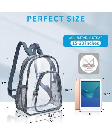 Paxiland Clear Small Stadium Approved Backpack for Women - Grey - Perfect for Work, Travel, Concerts & Sports - Buy Online on GoSupps.com