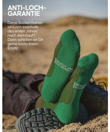Danish Endurance Light Merino Hiking Socks | Padded Outdoor & Trekking Wool Socks for Men & Women (35-38) - Anti-Bubble Sweat-Resistant Orange/Fuchsia - Buy Online on GoSupps.com