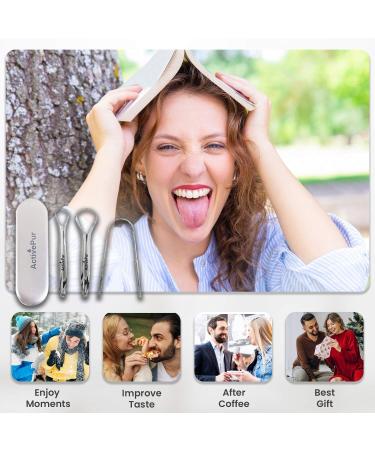 ActivePur Tongue Scraper Cleaner (3 Pcs) - Stainless Steel Tongue Cleaner for Bad Breath & Oral Hygiene with Travel Case - Buy Online on GoSupps.com
