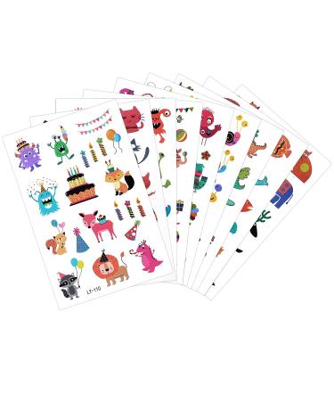 160Pcs Animal Zoo Temporary Tattoo Kit for Kids - Waterproof Fake Body Stickers with Transfer Paper - Safari Theme Birthday Party Favors - Buy Online on GoSupps.com