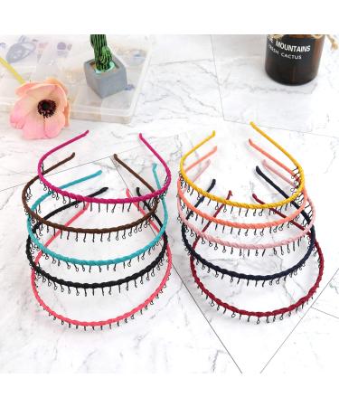 Framendino Ribbon Wrapped Metal Headbands - 10 Pack Hair Hoop with Teeth Comb for Women & Girls - Buy Online on GoSupps.com