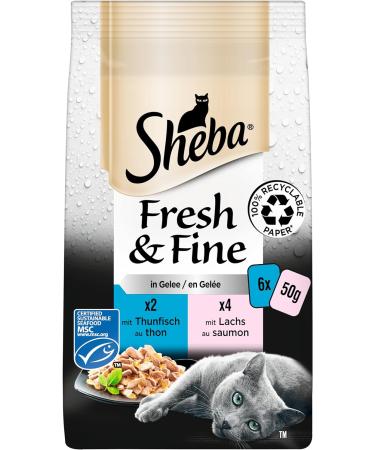 Sheba Fresh & Fine in Jelly - Premium Tuna & Salmon Wet Cat Food (36 x 50g) - International Shipping Available - Buy Online on GoSupps.com
