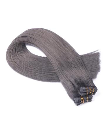Tape In Hair Extensions - Dark Grey 40cm | 50 Remy Real Hair Tresses with Adhesive Tape | Novon Hair Extensions - Buy Online on GoSupps.com