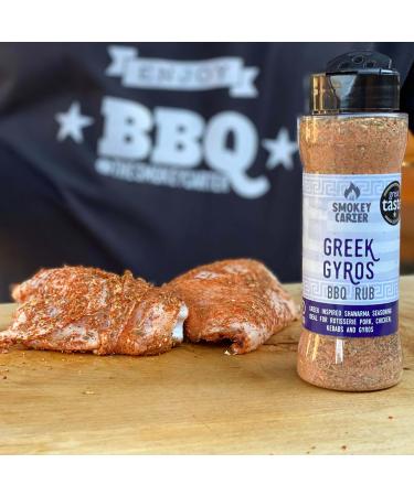 Greek Gyros BBQ Rub Shaker | The Smokey Carter | Create that authentic Greek street food at home | Gyro shawarma seasoning for kebabs and rotisserie - Buy Online on GoSupps.com