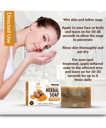 All-Natural Turmeric Soap Bar for Face & Body - Reduces Acne Brightens Scars Cleanses Skin - 4 Oz Made in USA - Ideal for All Skin Types - Buy Online on GoSupps.com