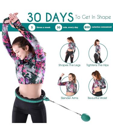 Teal Elite Smart Weighted Hula Hoop for Adults - Adjustable & Detachable - 2-in-1 Fitness & Massage Hoop - Buy Online on GoSupps.com
