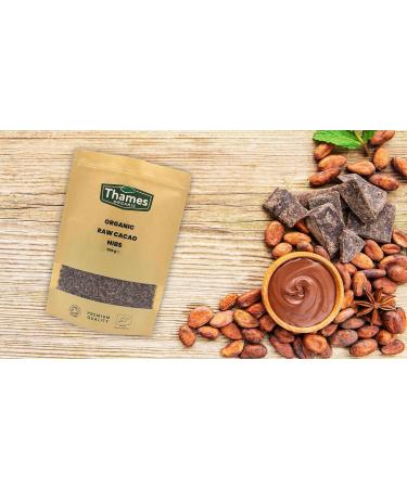 Organic Raw Cacao Nibs-Certified Organic Non-GMO Vegan No Additives No Preservatives Resealable Bag by Thames Organic 250g - Buy Online on GoSupps.com