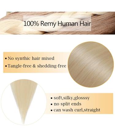 SEGO Clip-In Extensions | Real Remy Human Hair | Platinum Blonde #60 | 18 (45cm) | Heat-Resistant & Smooth | 80g - Buy Online on GoSupps.com