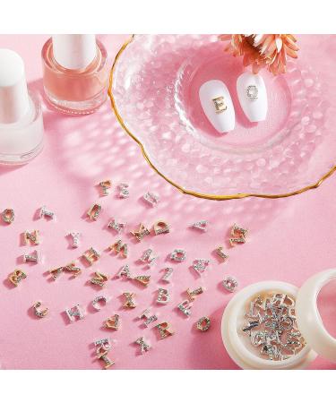 Maitys 104-Piece Nail Studs Set - 3D Capital Letter Charms & Rhinestone Decals for DIY Nail Art - Gold & Silver Decoration for Women - Buy Online on GoSupps.com