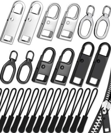 Zipper Pull Universal Zipper Pull Replacement Kit Removable Zipper Pulls  Tab Replacement (20 Pcs) Black Zipper Pulls for Jackets Luggage Backpacks  Purses Boots Pants Tents (3 Styles 4 Sizes) Black Zipper Pull K