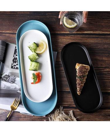 Plates Ceramic Matte Plates Oval Disc Irregular Disc Salad Plates for Fruit Cheese Dessert Lunch and More Household Tableware Snack Plate (Color : Black Size : 40cm) - Buy Online on GoSupps.com