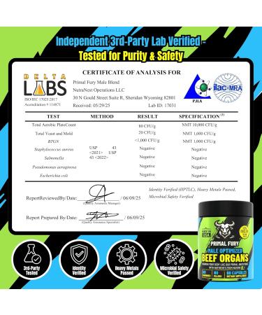 Grass Fed Beef Organ Supplement for Men - Male Optimization Pills - 6 Vital Beef Organs to Drive Prostate Health & Peak Performance Made in USA 90 Capsules 90 Count - Buy Online on GoSupps.com