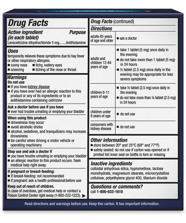 Xyzal 24-Hour Allergy Relief Pills - 80-Count | Original Prescription Strength - Buy Online on GoSupps.com