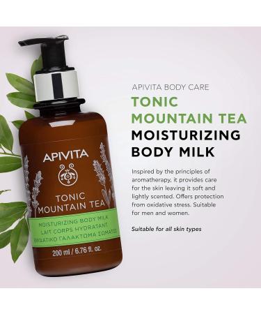 Apivita Tonic Mountain Tea Moisturizing Body Milk 6.76 fl.oz. | Energizing Shea Butter Lotion for All Skin Types - Buy Online on GoSupps.com