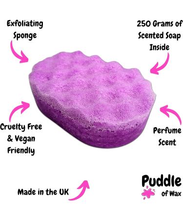 Aliens Exfoliating Soap Sponge - 250g - Moisturising Shea Butter - Perfume Scent - Vegan Friendly - Puddle of Wax - Made in The UK - Buy Online on GoSupps.com