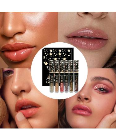  G n rique Glossy Lip Gloss 6 Colors Glitter Lip Care 2.5ml Intense Shine Liquid Lipstick Makeup Set for Work Women Girls Wedding Birthday Holiday Date - Buy Online on GoSupps.com