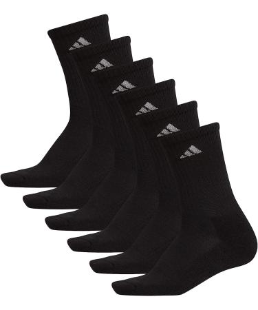 adidas Athletic Crew Socks 6-Pack - Medium Black/Aluminum - Buy Online on GoSupps.com
