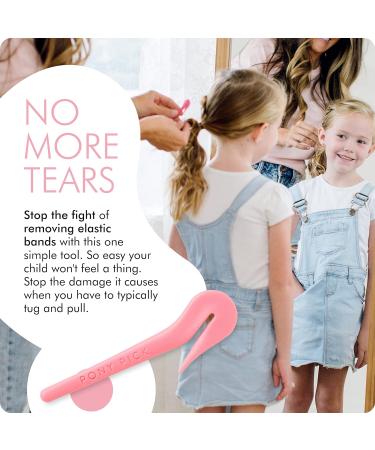 Pony Pick by Lolly: Elastic Hair Band Cutter for Pain-Free Removal - 3 Pack of Pink Picks & 50 Colored Hair Elastics - Buy Online on GoSupps.com