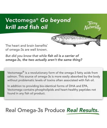 Terry Naturally Vectomega Salmon Omega-3 EPADHA 60 Capsules - Premium Fish Oil Supplement for Heart & Brain Health - Buy Online on GoSupps.com