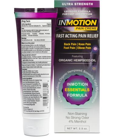 Ultra Strength Hemp Oil Cream for Pain Relief | 2.5 oz No Touch Squeeze Tube for Back Knee Nerve & Muscle Pain Relief - Buy Online on GoSupps.com