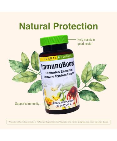 Herbs Etc. Immunoboost - Herbal Supplement for Immune System Support - Immune Health Support with Echinacea Angustifolia Astragalus & Calendula - Gluten-Free - 60 Softgels (60 Servings) - Buy Online on GoSupps.com