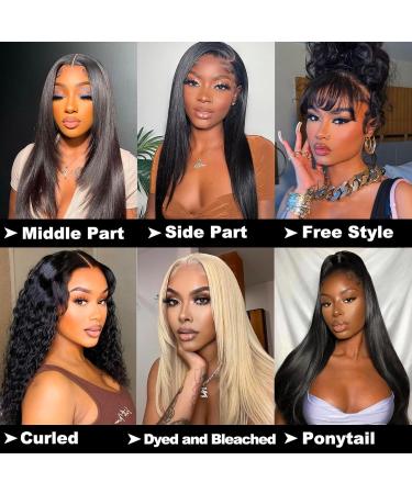 6x6 Hd Lace Closure 12 Inch Straight Human Hair Lace Frontal Deep Part Transparent Swiss With Baby Hair Pre Plucked 150% Density Unprocessed Virgin Human Hair For Women - Buy Online on GoSupps.com