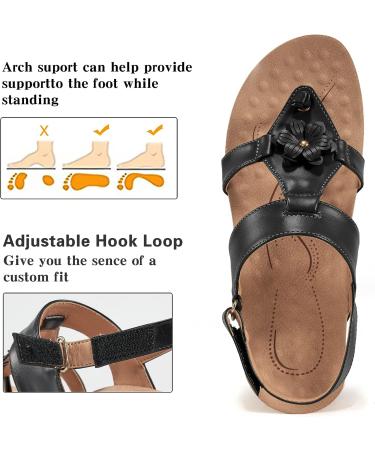 Women's Orthotic Flip Flops: FUDYNMALC Comfortable Plantar Fasciitis Sandals - Arch Support, Black, Size 9 - Buy Online on GoSupps.com