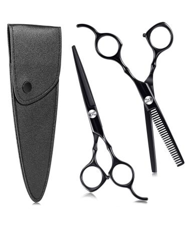 Hairdresser scissors 6.7 inch sharp hair scissors set stainless steel hair cutting scissors professional with protective cover hair scissors hairdresser Effy scissors for beginners hairdressing pet black - Buy Online on GoSupps.com