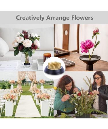 Metal Flower Frogs Round Arranger Set - 7 Pcs Floral Arrangement Pin Holder for Plant Decoration - Gold (1.3 Inch & 2 Inch) - Buy Online on GoSupps.com