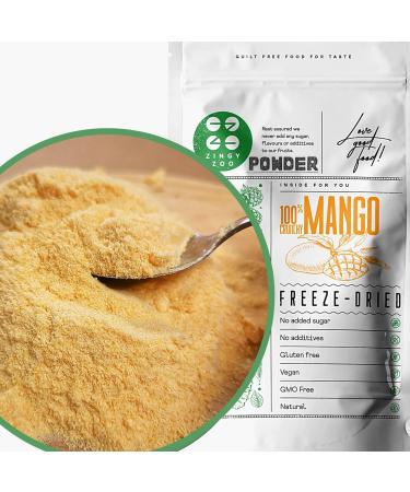 ZINGY ZOO Freeze-Dried Mango Fruit Powder | XL 300g Natural Dry Mango | Freeze-Dried Fruit Without Additives |