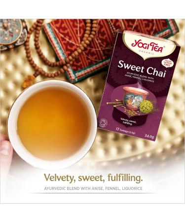 YOGI TEA Organic Herbal Tea - Sweet Chai - pack of 6 - 17 Tea Bags - Buy Online on GoSupps.com