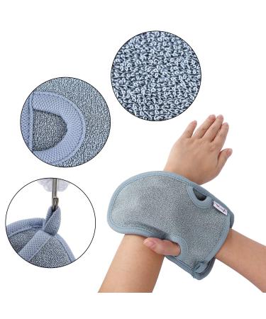 Peeling Glove Set | Bamboo Bathing Sponge & Body Scrubber | Hammam Sauna Loofah | 2-Piece Gray - Buy Online on GoSupps.com