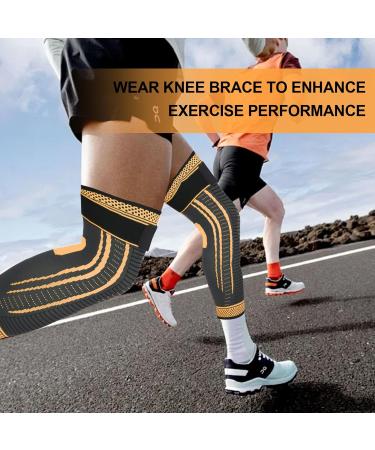 Shop Long Copper Knee Braces for Full Leg Support | Compression Sleeves for ACJ PCL Meniscus Tear & Arthritis - X-Large Size - Buy Online on GoSupps.com