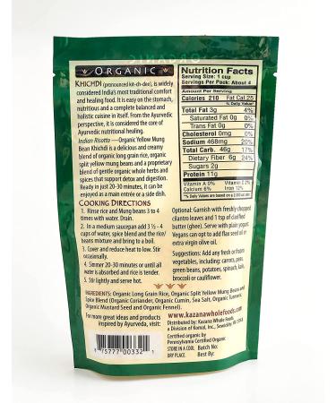 Kazana Indian Risotto / Khichadi / Kitchari - USDA Certified Organic, Wheat-Free, Vegetarian, Easy to Cook - Buy Online on GoSupps.com