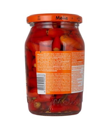 Melis Hot Red Peppers - Pickled in Brandy Vinegar Brine | Fine Turkish Delicacy | 335g Glass Jar | International Shipping Available - Buy Online on GoSupps.com