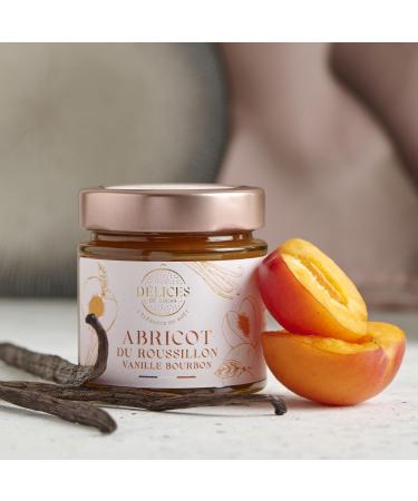 O D lices de Lucas Lucas' Delights Apricot & Madagascar Vanilla Jam 60% Fruit Handcrafted and Made in France 230g Glass Jar French Gastronomy