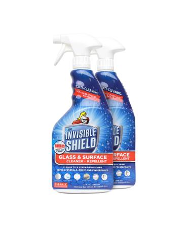 Invisible Shield Glass & Surface Cleaner and Repellent 32 fl. oz. Cleans and Protects against future dirt on multi surfaces by UNELKO- Clean-X Invisible Shield (2) 32 Fl Oz (Pack of 2)