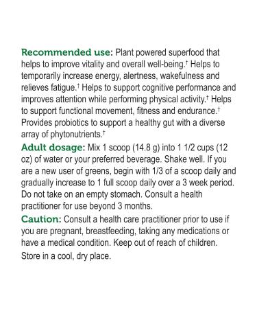 Genuine Health Greens + Extra Energy Superfood Powder Provides An Immediate Energy Boost & Supports Gut Health Dark Chocolate Flavor 15 Servings - Buy Online on GoSupps.com