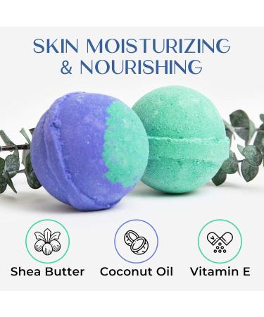 Organic Hemp Bath Bomb Gift Set with Coconut Oil and Shea Butter - Eucalyptus & Lavender Scented for Men and Women - Handmade in USA - 6 Pack - Buy Online on GoSupps.com